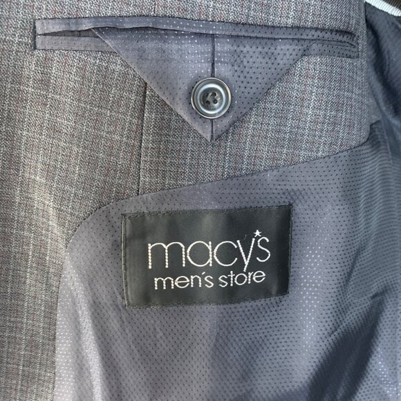 Michael Kors Mens Grey Two-Piece Suit plaid Wool Size 46L EUC - Picture 11 of 11